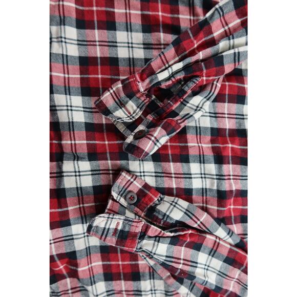 Wrangler Flannel Plaid Red Button Up Shirt Men's L - Picture 3 of 5